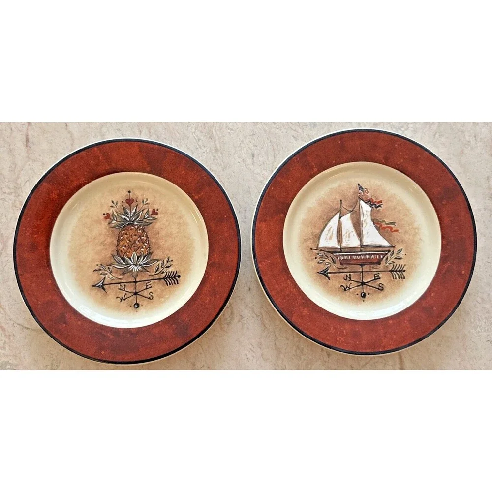 Susan Winget  Weathervane Set of 2 Salad Plates Home Collection for JC Penny